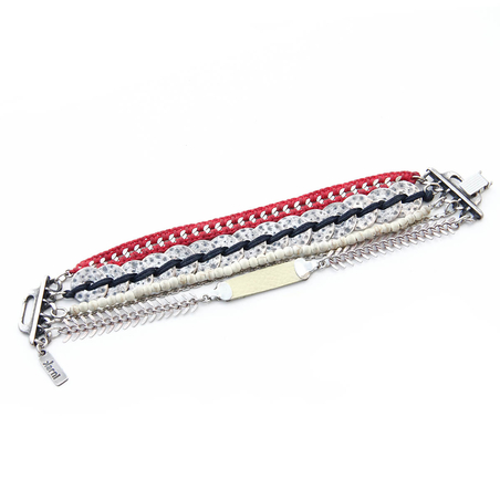 צמיד קרושה מטבעות - כחול, אדום, כסוף