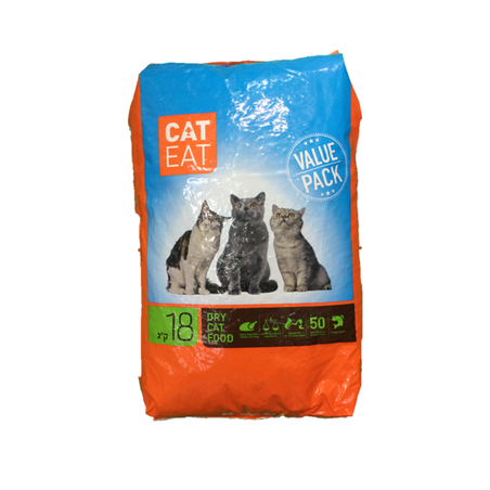 CAT EAT קט איט מזון יבש לחתולים מתאים לחתולי רחוב 18 ק