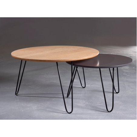 סט שולחנות עגולים לסלון רגלי סיכה