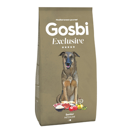 GOSBI גוסבי מזון יבש לכלבים מבוגרים סניור מדיום עוף ודגים 12 ק