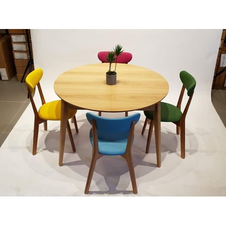 פינת אוכל עגולה + 4 כיסאות