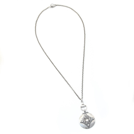 שרשרת מטבע טיבטי - כסף מושחר 