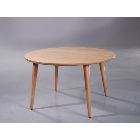 שולחן עגול לסלון רגלי עץ