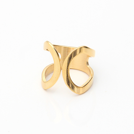 טבעת פרסות פתוחה - זהובה