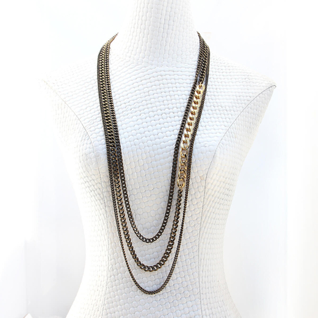 שרשרת פליז מדורגת - פליז זהב 