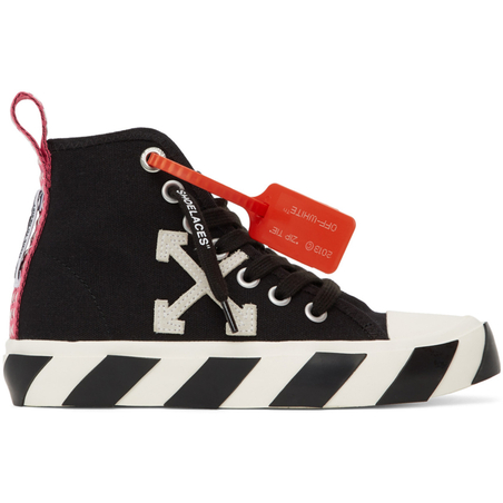 OFF WHITE -BLACK MID TOP SNEAKERS