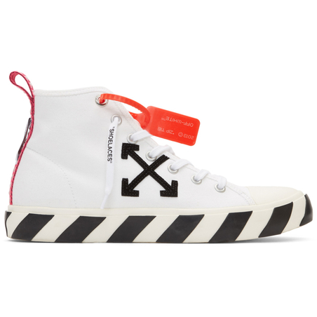 OFF WHITE - WHITE MID TOP SNEAKERS
