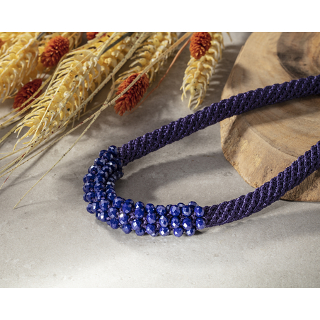 שרשרת אילה | תכשיט משולב קריסטלים | תכשיט סגול & סגול כחול 