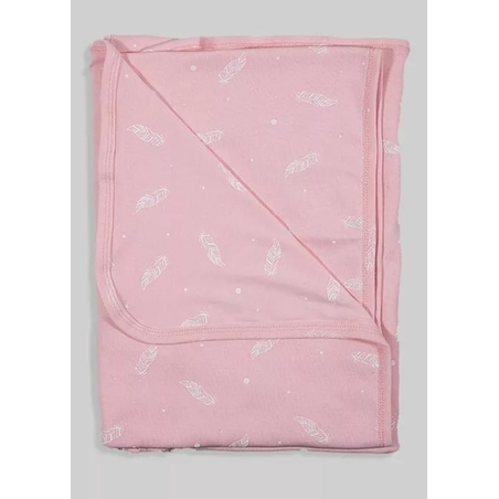 שמיכת קיץ טריקו | ורוד נוצות