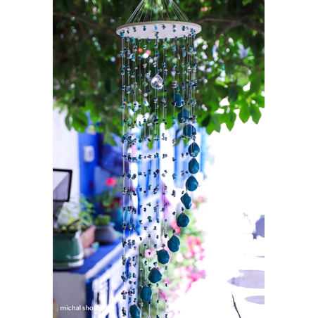 מובייל ספירלה משולב אבני טורקונייט מוחלקות 25 זרועות 120 ס