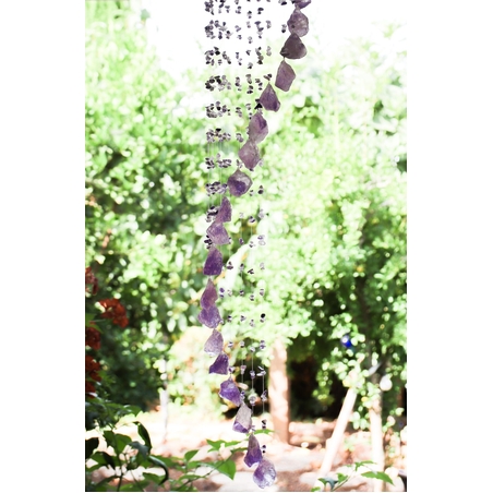 מובייל בשילוב אבני אמטיסט גולמי 25 זרועות 120 ס