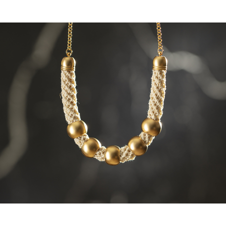 שרשרת אבישג | תכשיט 5 אלמנטים | תכשיט שנהב & זהב 