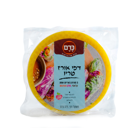 דפי אורז טריו 375 גרם (סלק,כורכום,לבן) ללא גלוטן