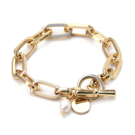 צמיד ברוקלין פנינה - זהוב