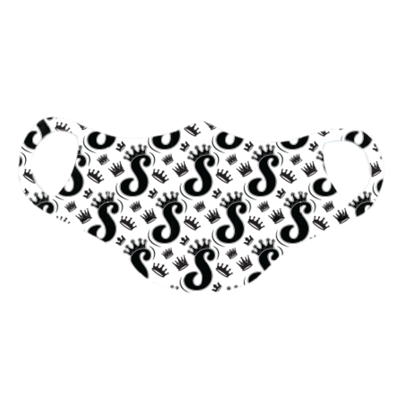 מסכת קורונה לילדים – פאטרן מלא הדפס שחור