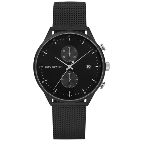 Watch Chrono Black Sunray Black Silver Mesh   PH-C-B-BSS-5M