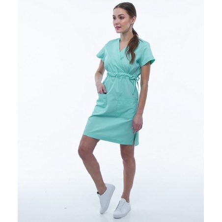 שמלת מדים עם שרוול קצר צבע טורקיז 133