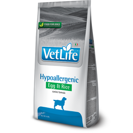 Vet Life Hypoallergenic וט לייף היפואלרגני ביצה ואורז מזון רפואי לכלבים 12 ק