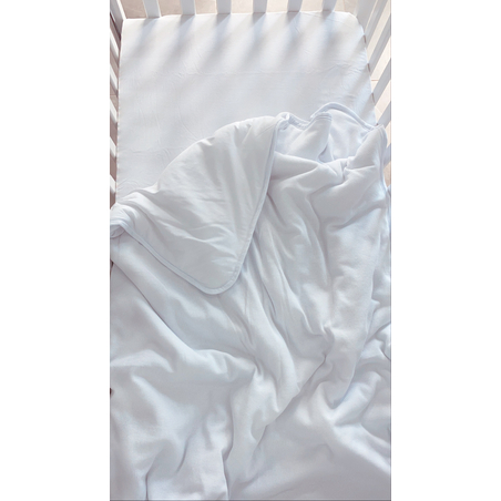 שמיכת קיץ למיטת תינוק | ג'רסי וופל לבן שלג