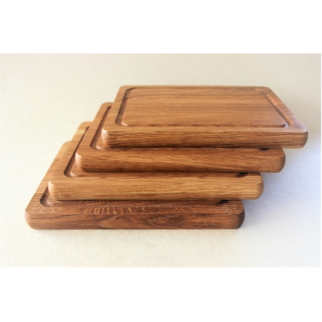  6 צלחות עץ לסטייק והגשה 6 יח' אלון אירופאי  מרובעת  20*25 ס