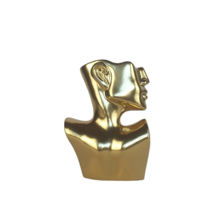 פסלון פרצוף מעוצב דקורטיבי זהב