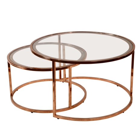 שולחן לסלון דגם נקסט - זהב אדום