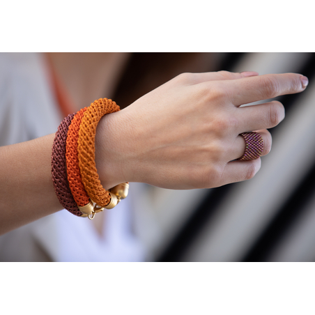 צמיד גליה | צמיד סרוג | צמיד כתום