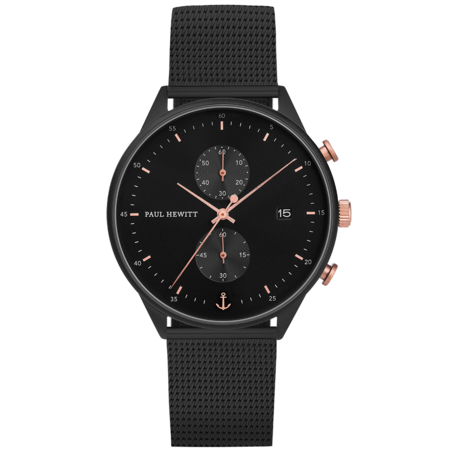 Watch Chrono Black Sunray Black Rose Gold Mesh Black  PH-C-B-BSR-5S