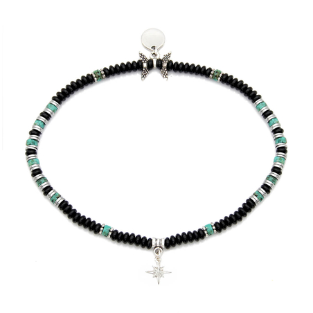 צמיד רגל טיאנו - טורקיז, כסף 925 