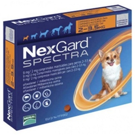 נקסטגארד ספקטרה-הדברה מקיפה בחטיף לכלב במשקל 2-3.5 ק