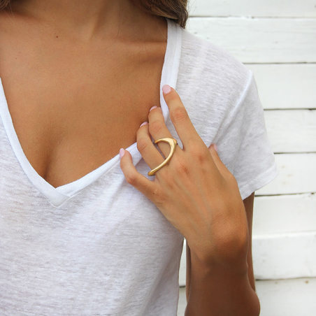 טבעת דאב - כסף 925 בציפוי זהב מיקרוני