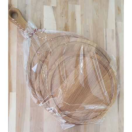 סט הגשה מעוגל - 3 יחידות מעץ אלון אירופאי בעיצוב מדהים.