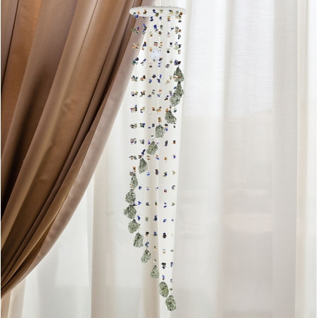 מובייל ספירלה משולב אבני פיריט גולמיות 17 זרועות 90 ס