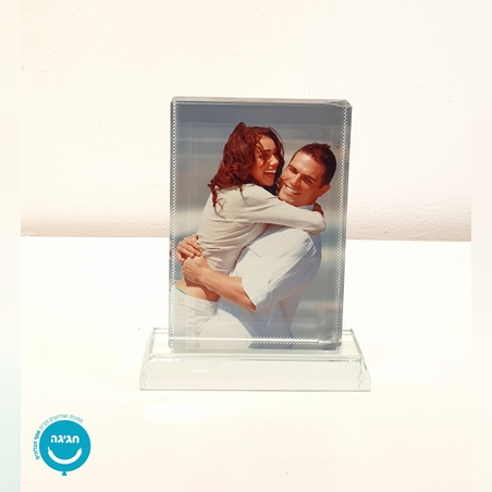 קריסטל זכוכית מלבן עם תמונה