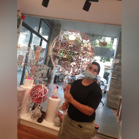 בלון שקוף על מקל