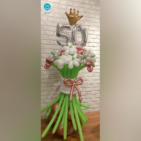 זר פרחים ומספרים 130