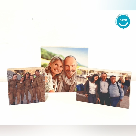 3 בלוקים מעץ עם תמונות 