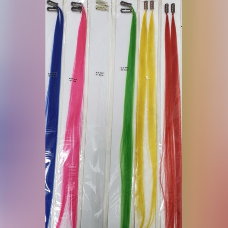  Colorful synthetic hair stripes