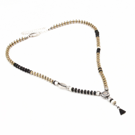 שרשרת ניקי - שחור, לבן, כסף 