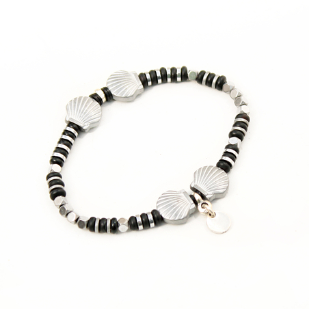 צמיד אריאל - שחור כסף