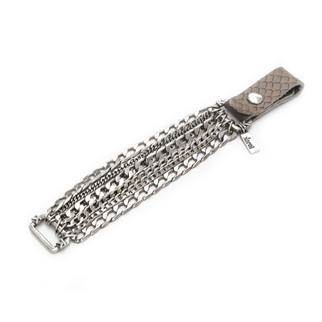 צמיד יפני מהדורה - בז' אבן, כסף