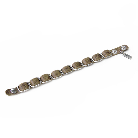 צמיד ענת - חאקי משופשף, כסף