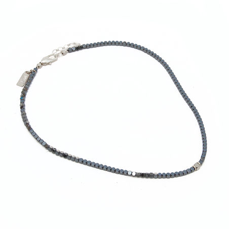 שרשרת המטייט אלבה - שחור מטאלי, כסף