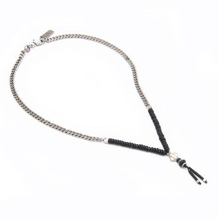שרשרת אתנית מהדורה - שחור, כסף 