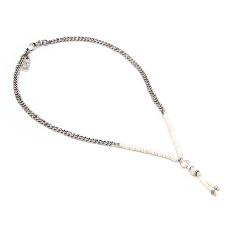 שרשרת אתנית מהדורה - לבן, כסף 