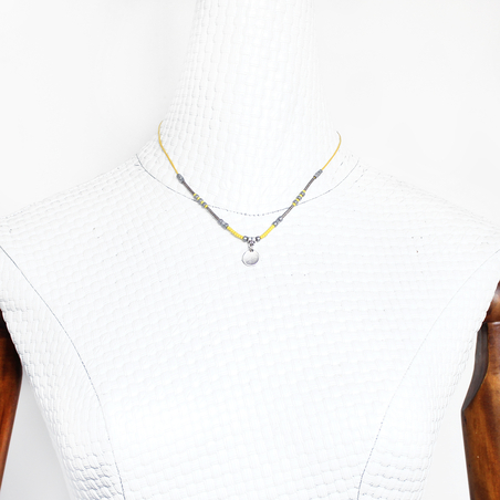 שרשרת מיוקי מטבע - צהוב, כסף