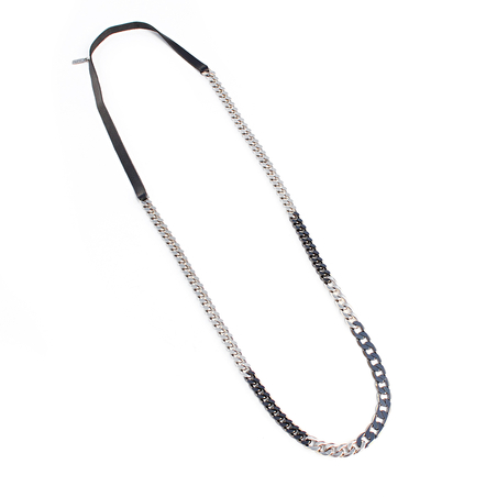 שרשרת גורמט ארוכה - שחור, כסף