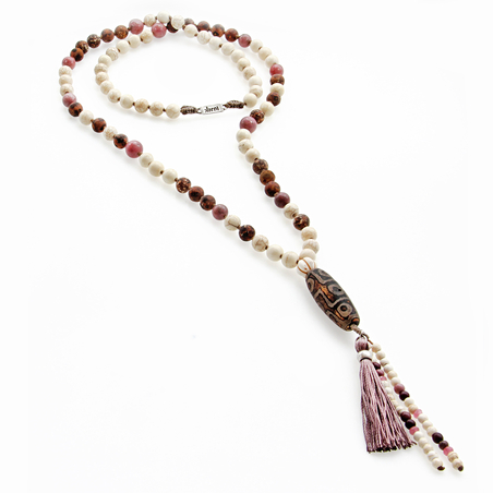 שרשרת מאלה - ורוד חום