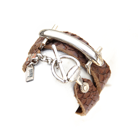 צמיד מליסה - חום כהה, כסף