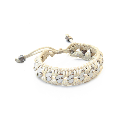 צמיד קרושה עבה - שמנת כסוף